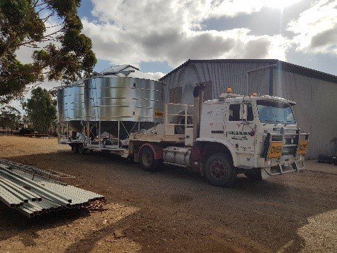 Ute Loaded with Two Field Bins - Shea-Oak Log, SA - Leske Engineering