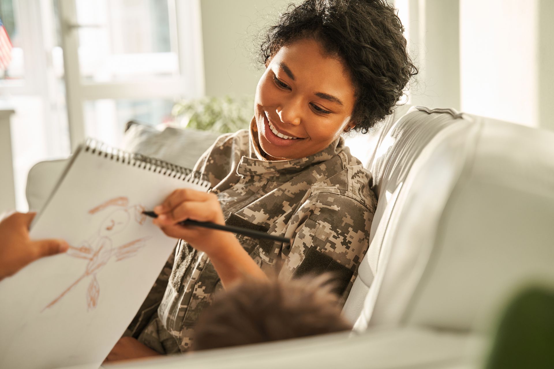 Military mom with kid