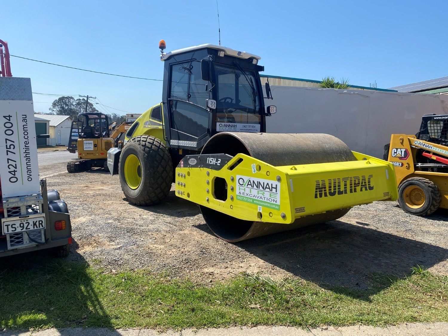 A Yellow Multi-purpose Soil Compactor Parked on a Gravel — Ovannah Hire In West Kempsey, NSW