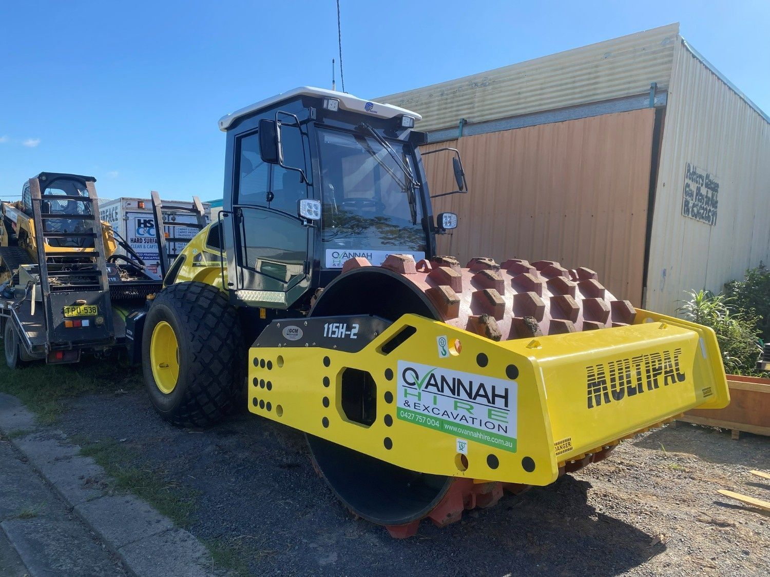 A Yellow and Black Soil Compactor Parked — Ovannah Hire In West Kempsey, NSW