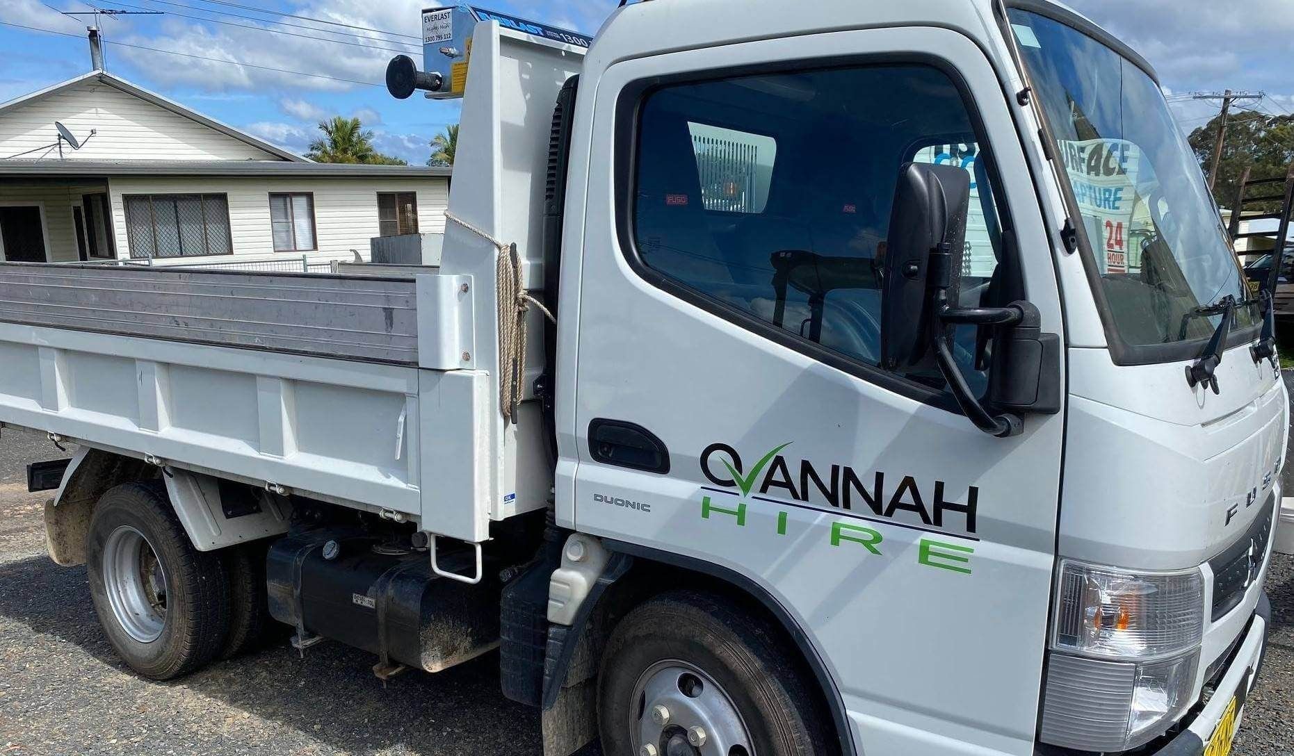 White Truck Parked Outside Building — Ovannah Hire In West Kempsey, NSW