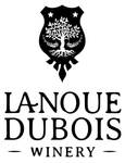 LaNoue Dubois Winery logo with black tree emblem and serif text on white background