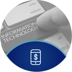 A person is pressing the information technology key on a keyboard
