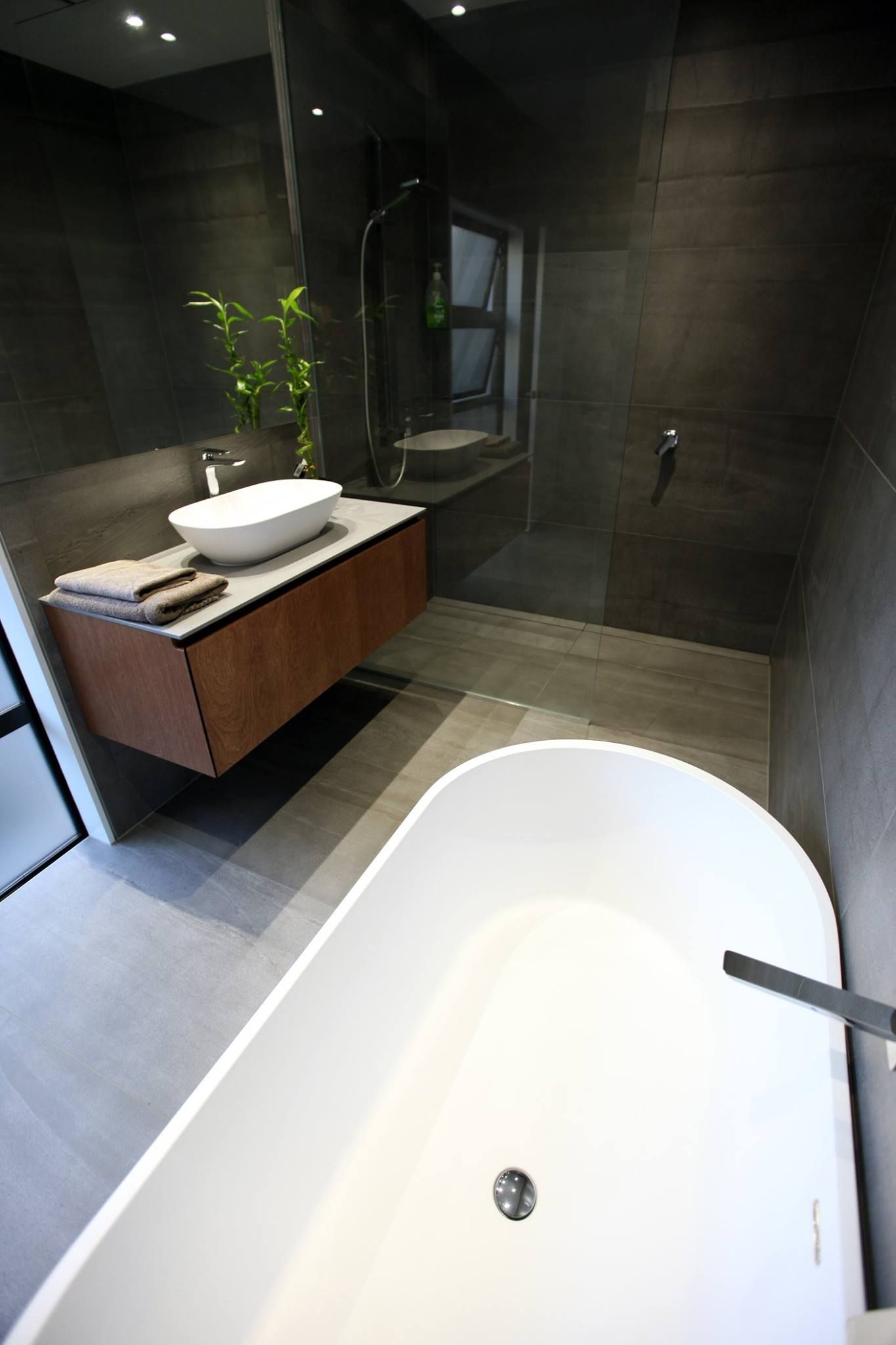 ensuite with double vanity and walk in shower