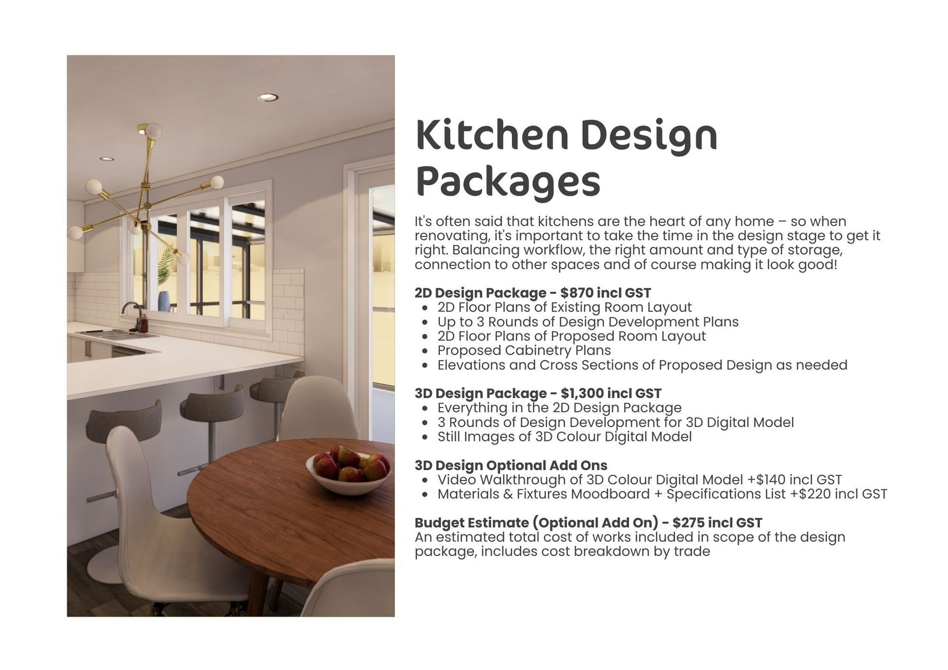 Kitchen design package