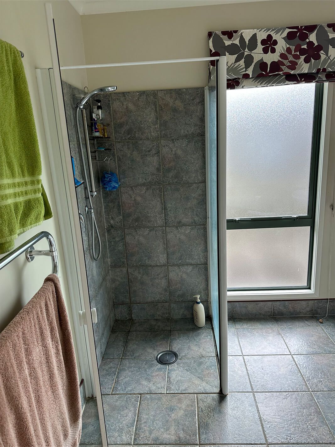 tiled shower makeover