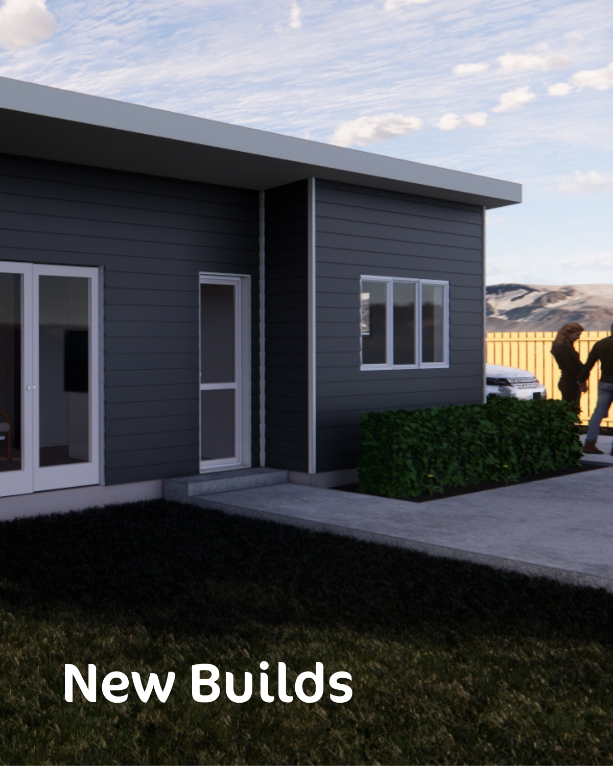 A picture of a house with the words new builds below it