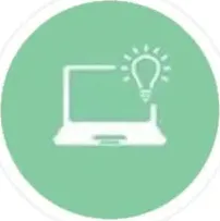 A laptop computer with a light bulb on the screen.