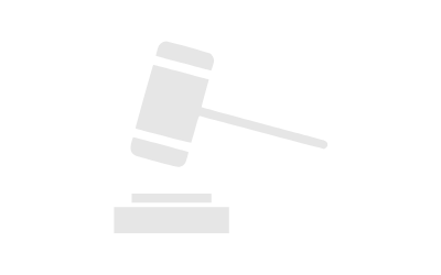 White gavel icon on a base, suggesting a judge or legal decision symbol