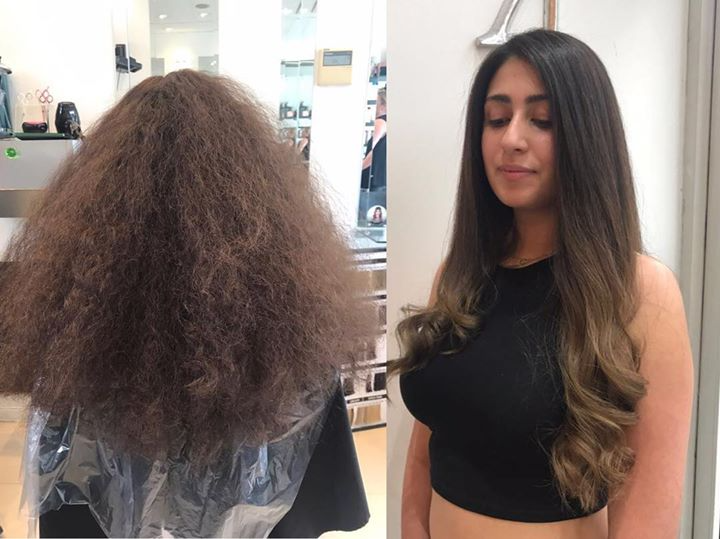 Brazilian blow out-Kerastraight berfore and after-Keratin hair treatments at kay and kompany salons in London n10 Muswell Hill Kerastraight frizzy hair Brazilian blow out-Keratin hair treatments at kay and kompany salons in london n10 muswell hill