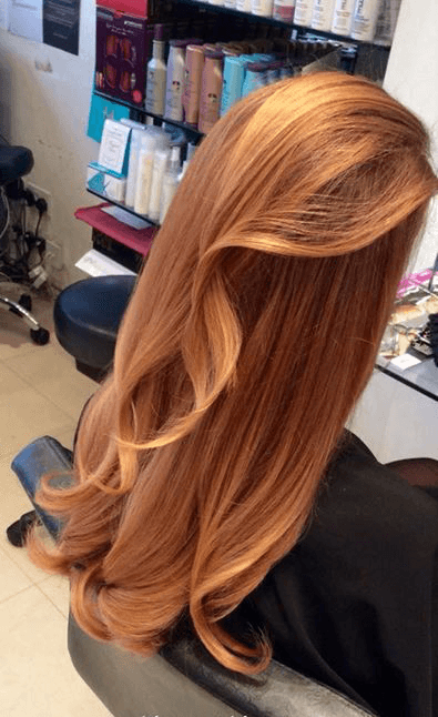 Blonde copper sunrise haircolour before and after by Anna @kayandkompany ombre haircolours balayage hairstyles long hair kayandkompany hairdressers london n10 muswellhill best salons meet our team Anna