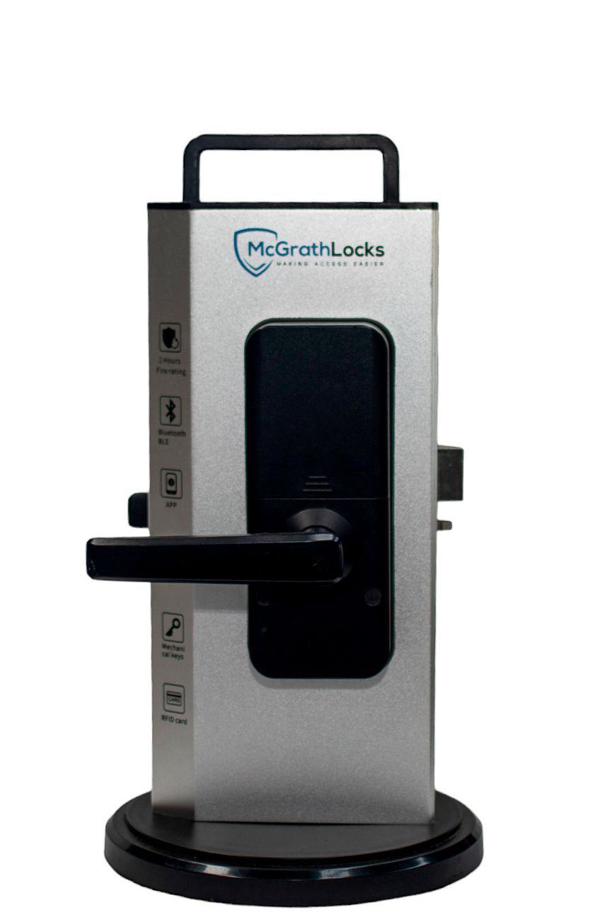 Front A Door Lock Is Sitting On Top Of A Stand — New Lock & Safe Services in Terang, VIC