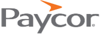A Paycor logo with an orange arrow pointing to the right.