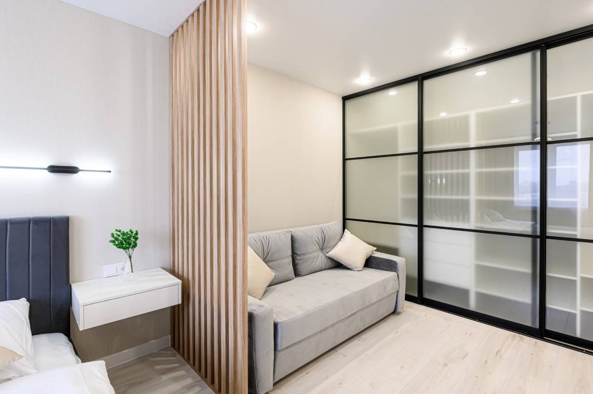 Organic-styled room divider, separating a bedroom and sitting area without closing off the entire space near Clarkston & Pullman, WA