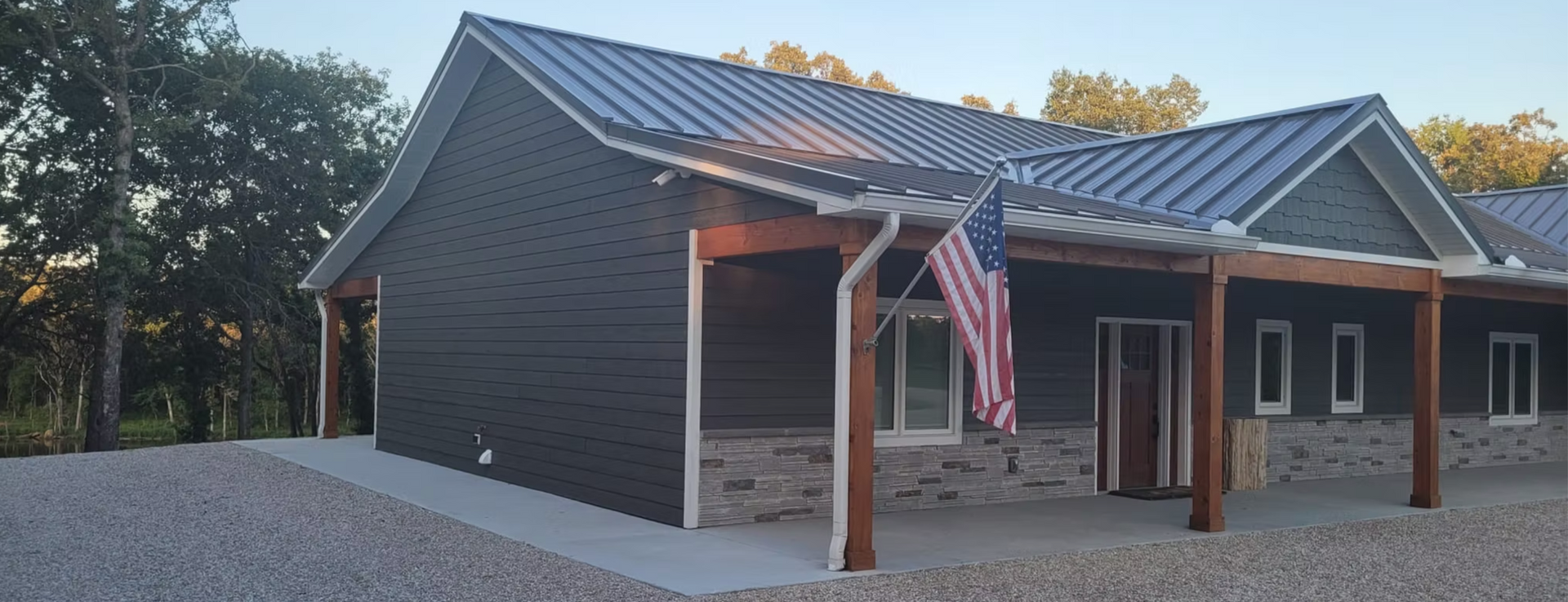A roof under construction with weathered cedar