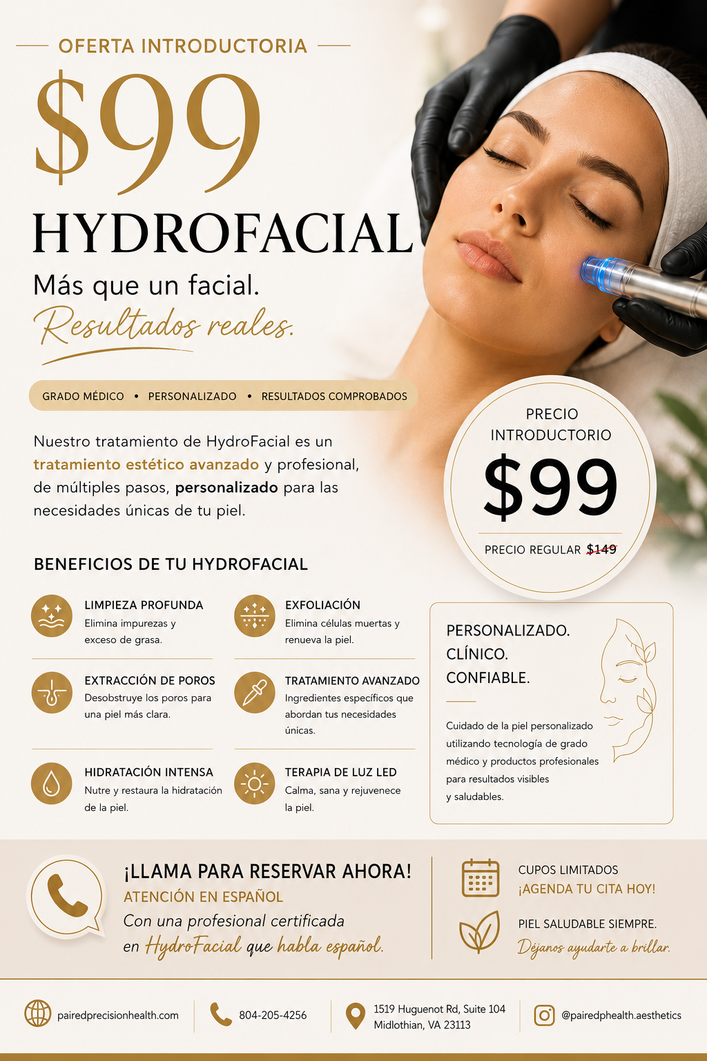 Mother’s Day gift ad for Botox with floral border, treatment photo, and $9.50/unit offer