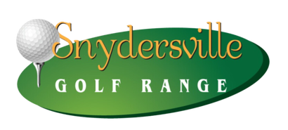 Snydersville golf range logo with a golf ball on a tee