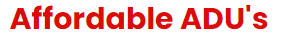 The word affordable is in red on a white background