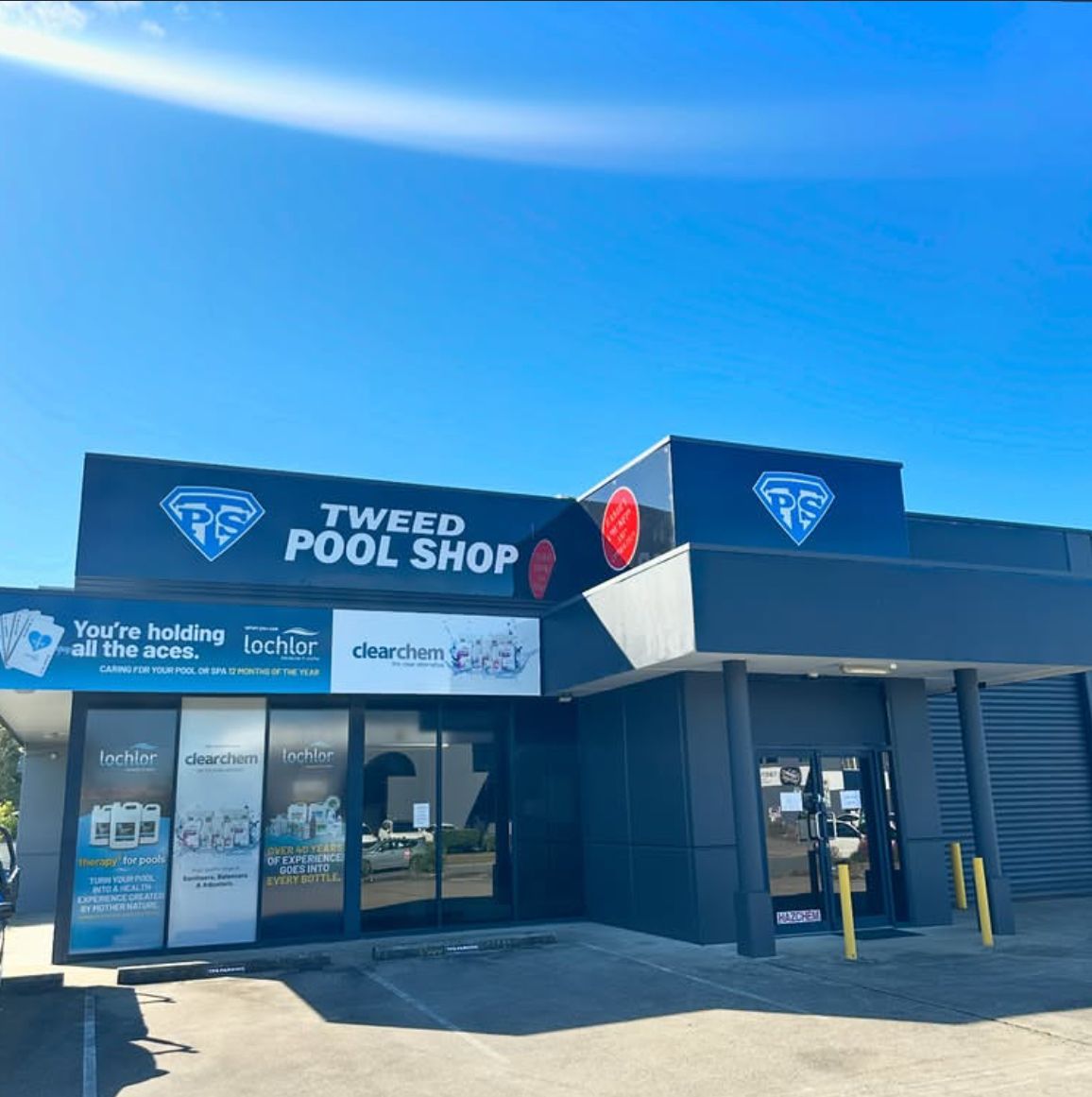 Front of a Building With a Sign That Says TPS — Tweed Pool Shop in Tweed Heads South, NSW