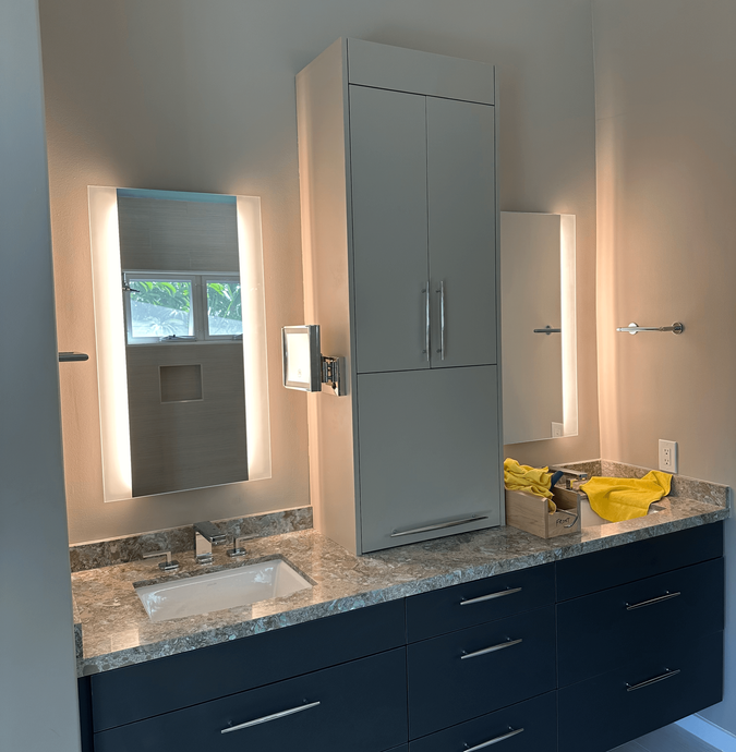 residential bathroom lighting installation