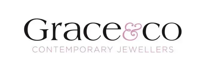 A logo for grace & co contemporary jeweller.