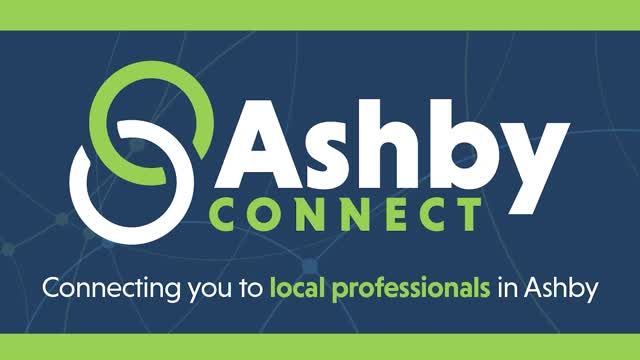 A logo for ashby connect connecting you to local professionals in ashby