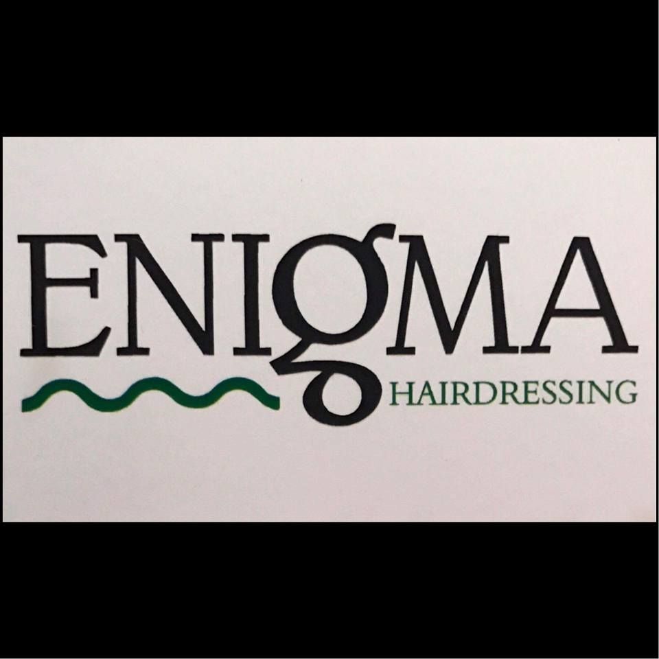 Enigma hairdressing logo on a white background