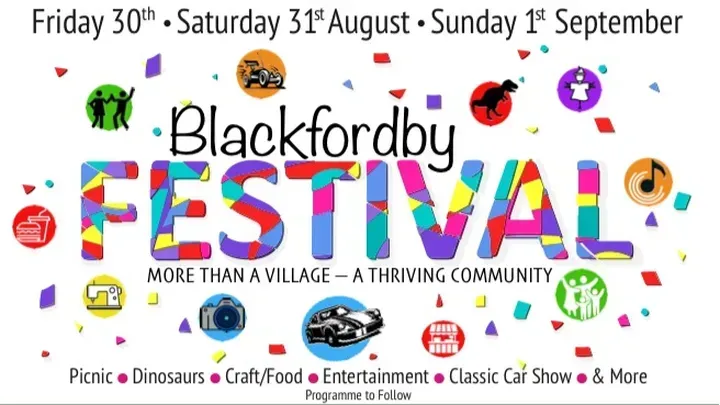 A colorful poster for the blackfordby festival