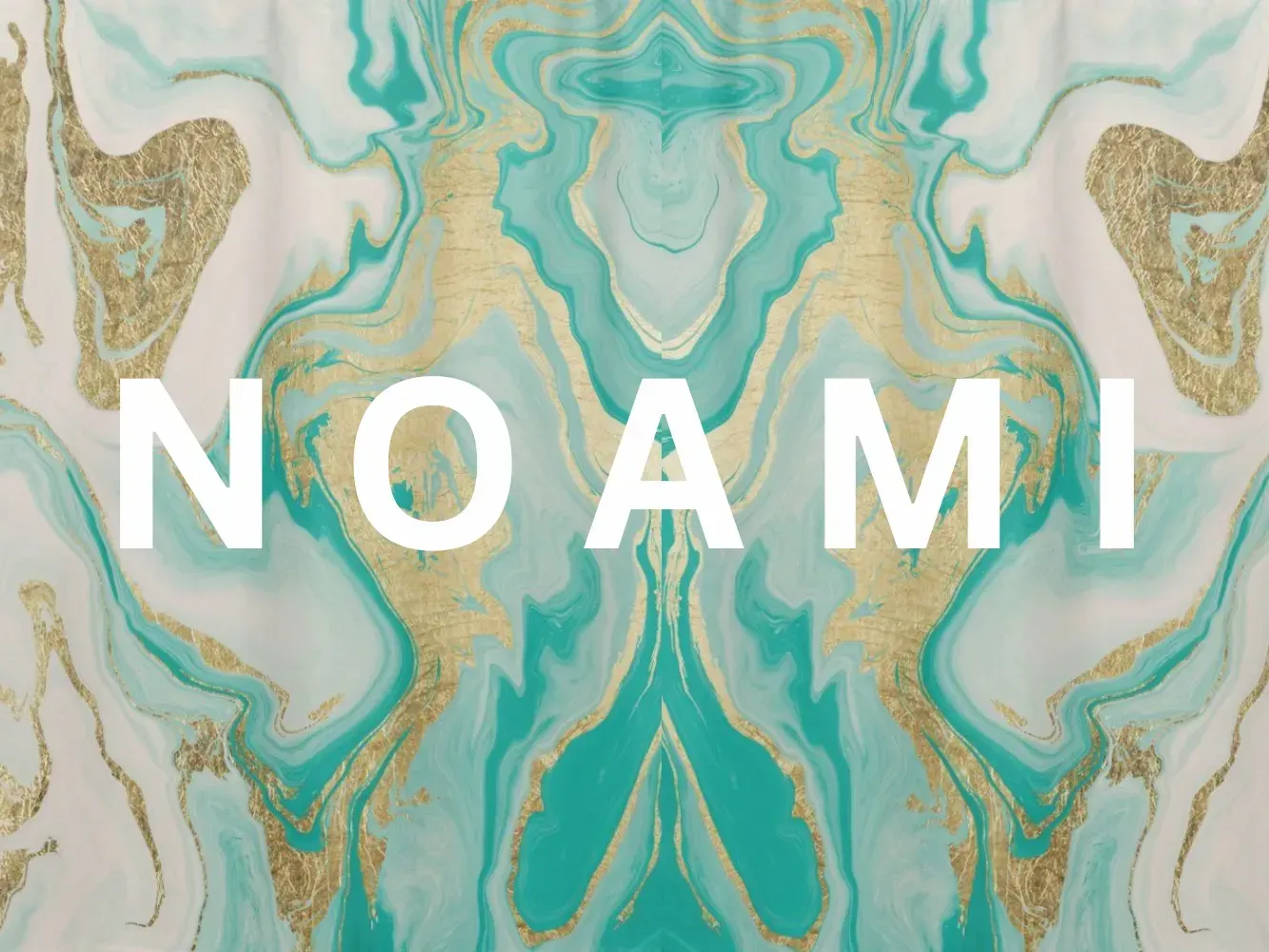 The word noami is on a marble background