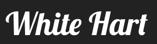 The white hart logo is on a black background.