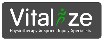 A logo for vital ze physiotherapy and sports injury specialists