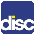 A blue square with the word disc on it.