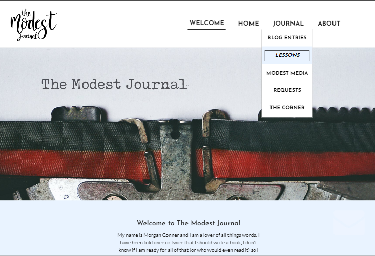 Website homepage for
