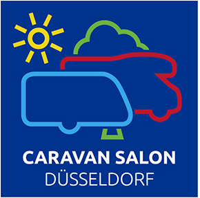 logo Caravan salon Düsseldorf. De Blije Camperaar.