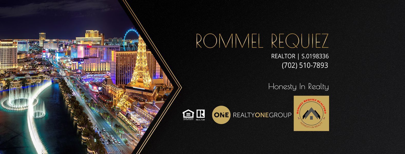 Rommel Rquiez Realtor with night city lights and illuminated buildings