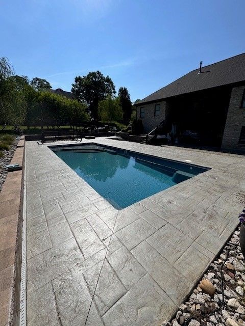 A large swimming pool in the backyard of a house - Bourbon City Softwash - Louisville, KY