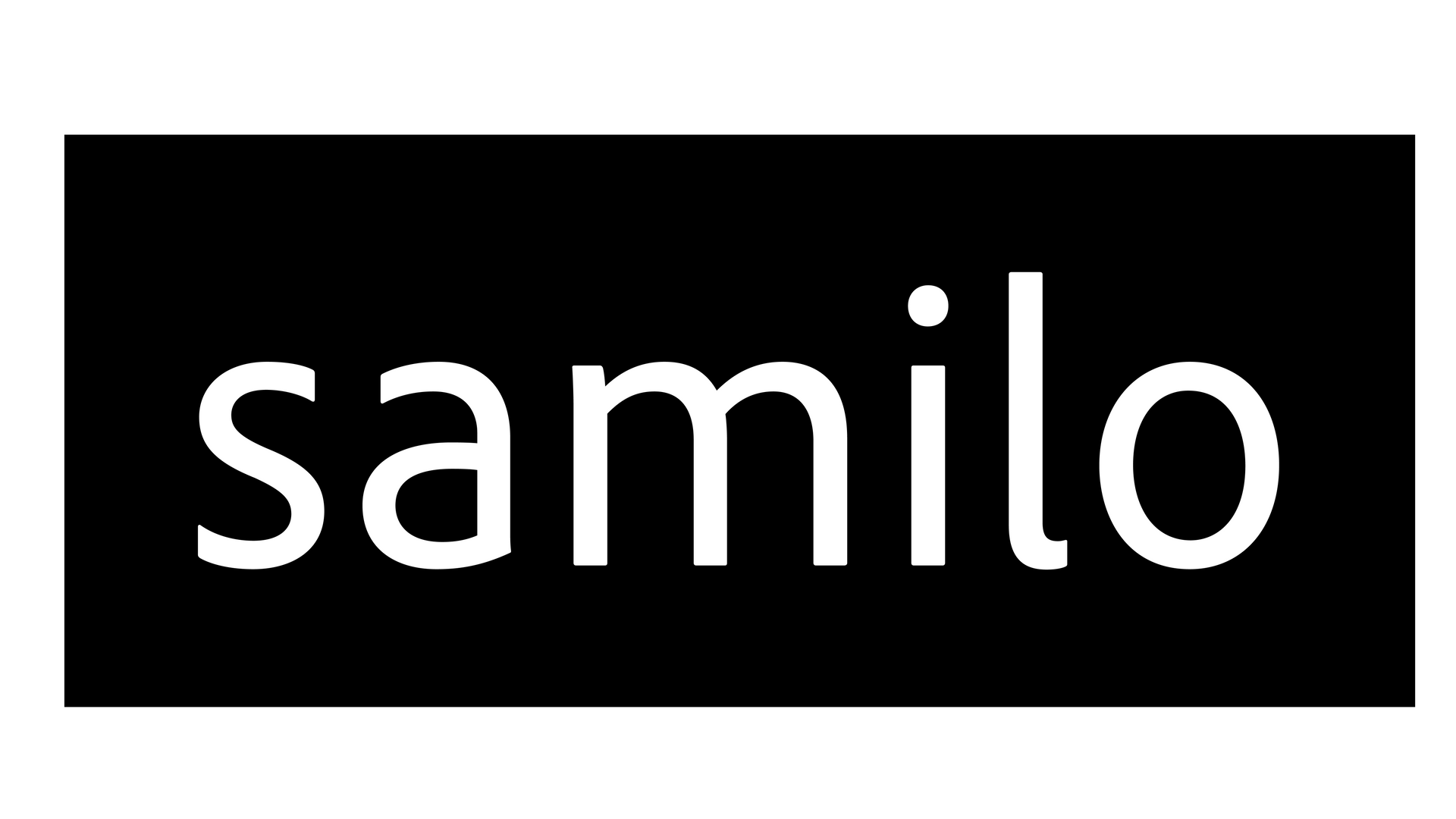 logo fundo preto escrito Samilo em branco
