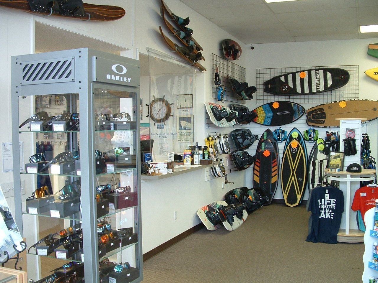 A store with a display case that says o series on it
