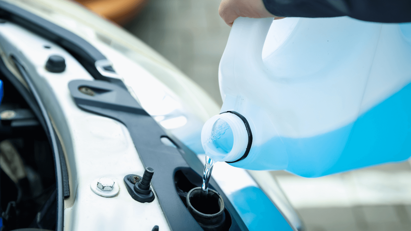 a mechanic changing radiator fluid