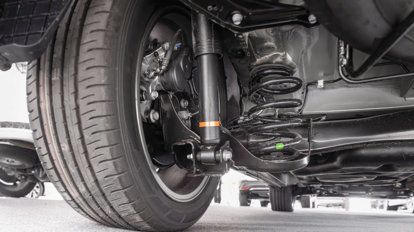 a picture of a cars suspension system