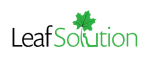 LeafSolution logo with a green leaf and text.