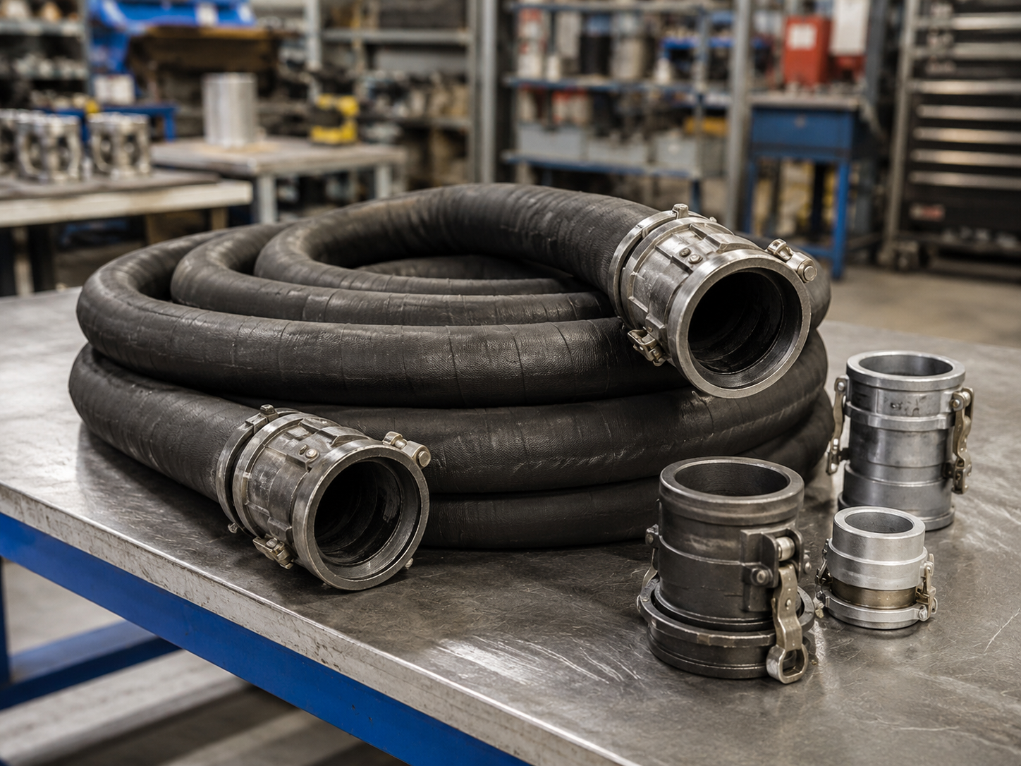 Industrial material handling hose for abrasive dry materials from Industrial Rubber and Supply