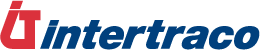 Intertraco logo with red and blue stylized text on a white background
