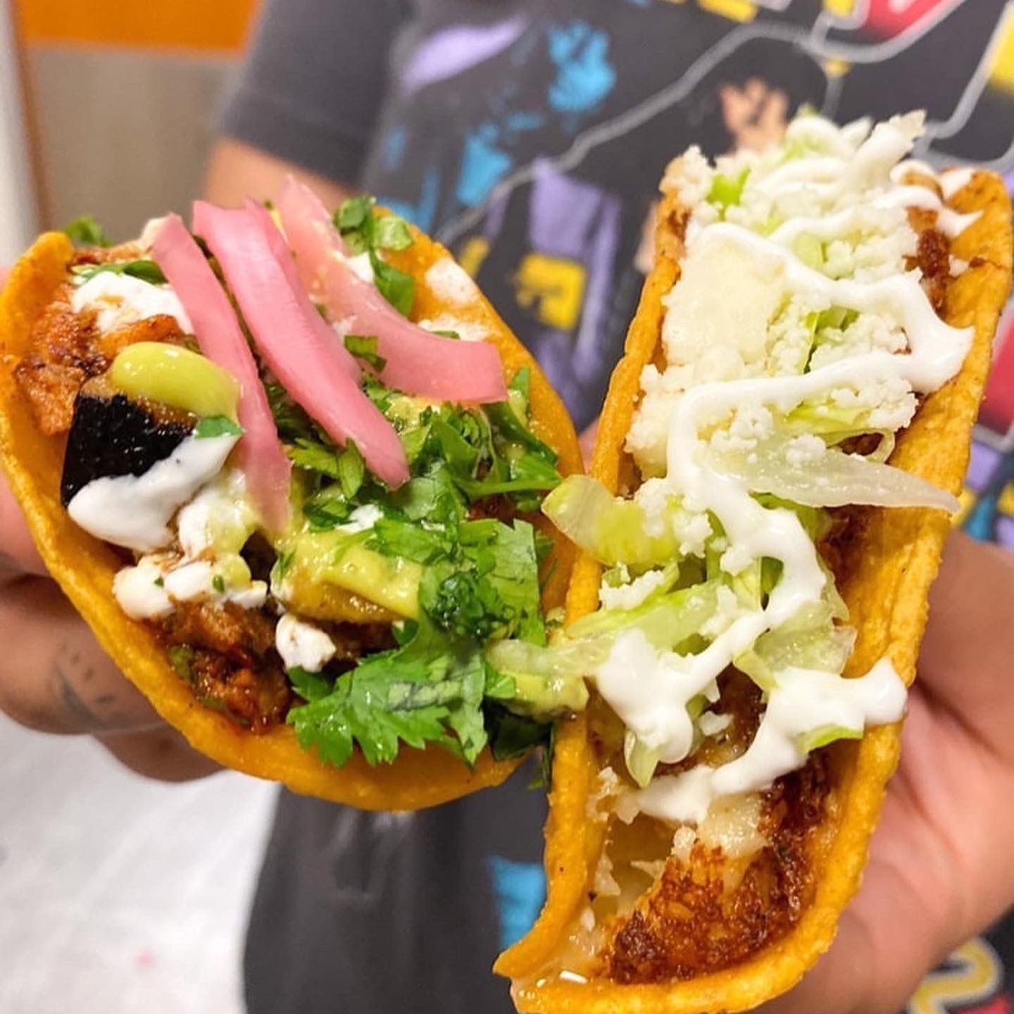 Mesquite grilled al pastor street tacos and crispy potato tacos downtown phoenix. by chubasco tacos.