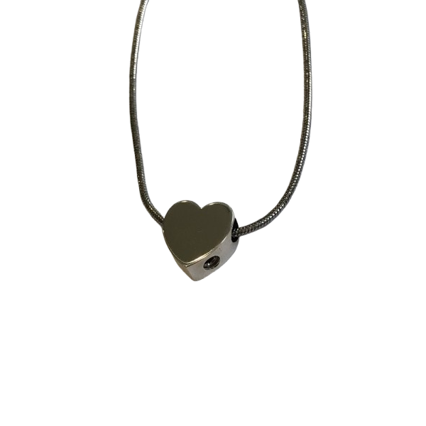 Smooth Heart Chain Silver