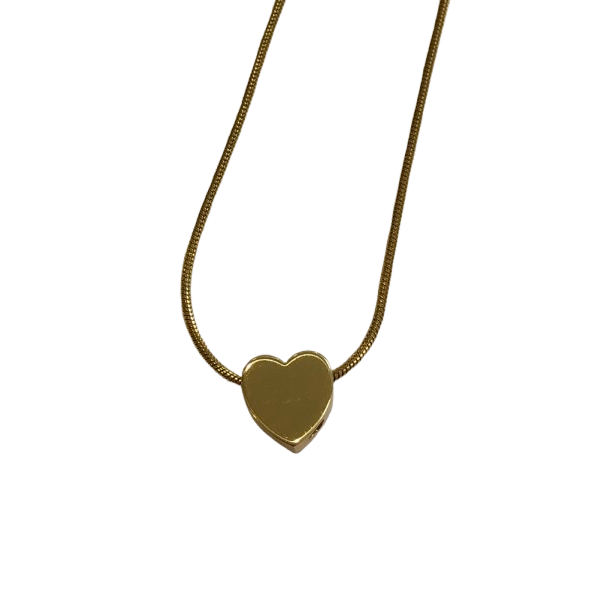 Smooth Heart Chain Gold Plated