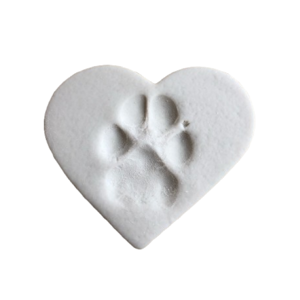 Clay Paw Print Heart