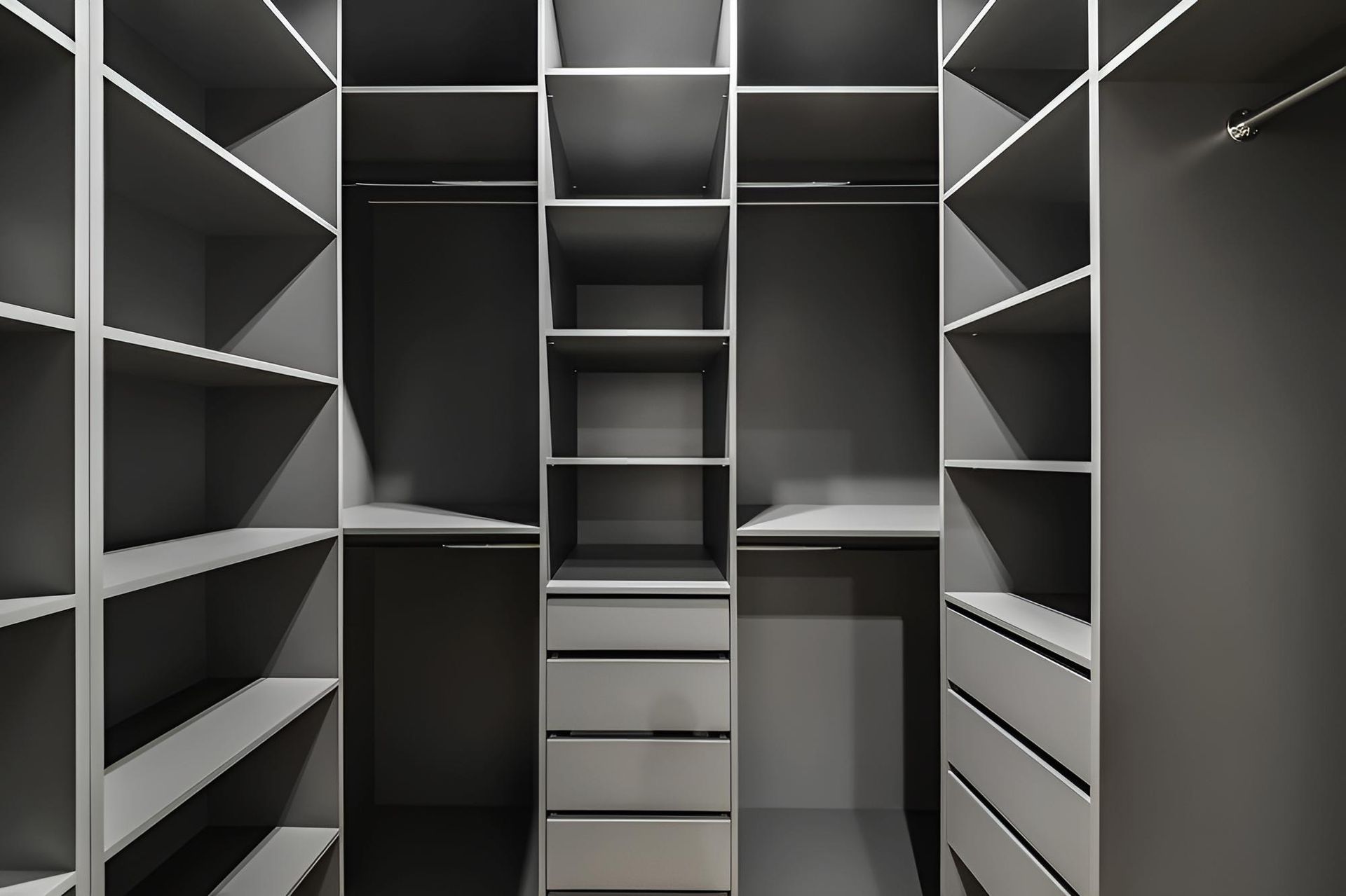 A Walk in Closet With Lots of Shelves and Drawers — CK Cabinetry in Coolum Beach, QLD