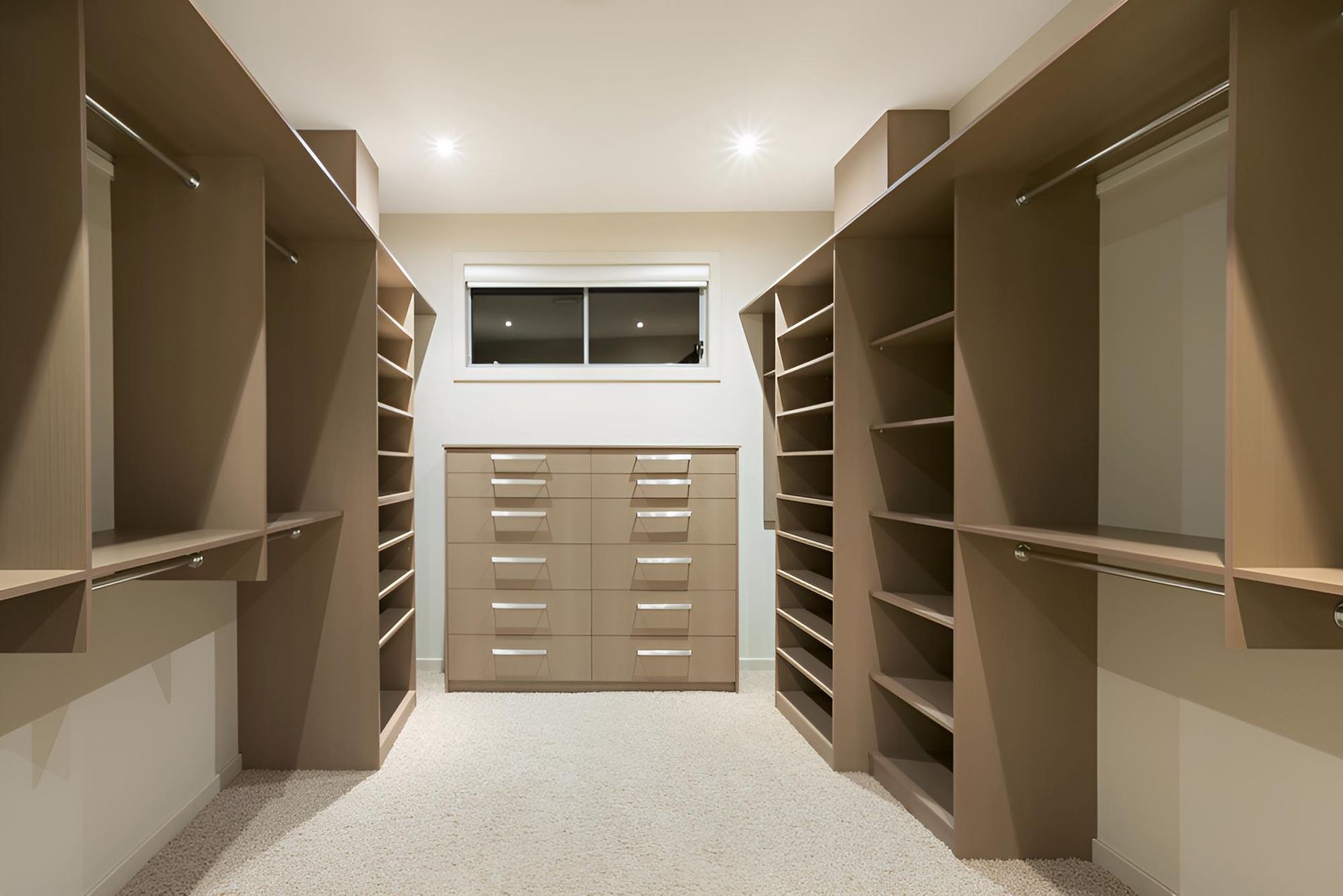 A Walk in Closet With Lots of Shelves and Drawers — CK Cabinetry in Coolum Beach, QLD