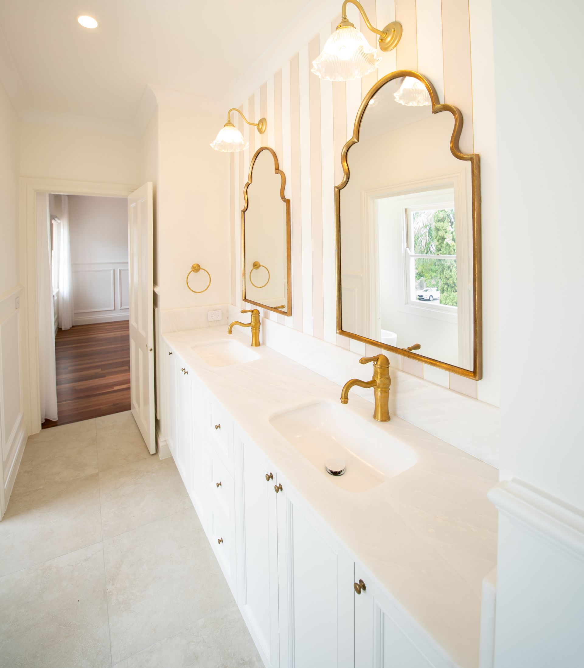 A White Desk With a Computer on It in a Room — CK Cabinetry in Coolum Beach, QLD